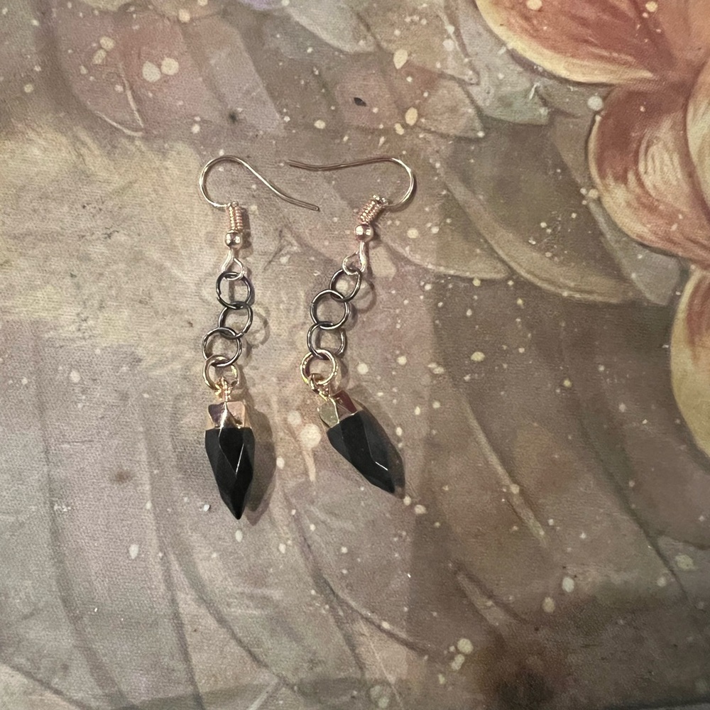 Black stone earrings
